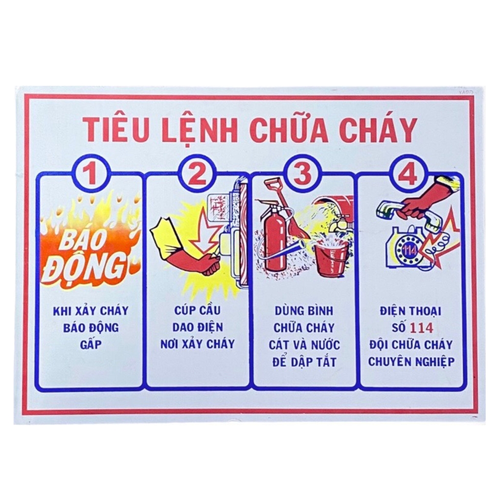 Bảng nội quy và tiêu lệnh PCCC tôn 33x46cm