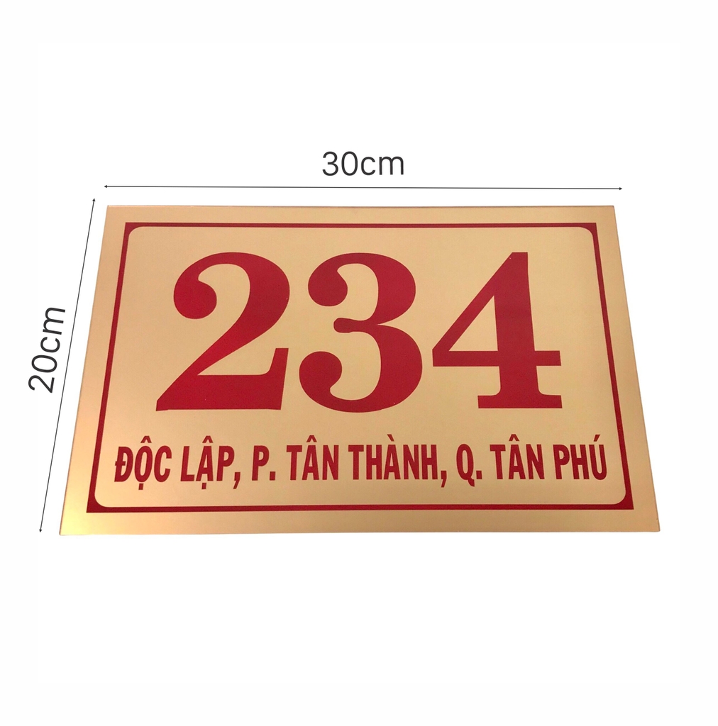 Bảng số nhà mica 30x20cm