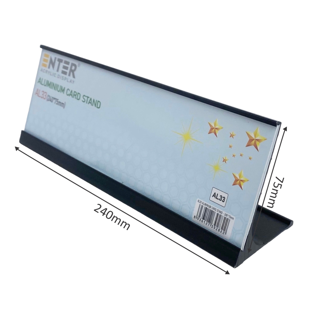 Bảng thông tin để bàn nhôm Enter AL33 240x75mm, Biển chức danh, Bảng tên để bàn, Kệ chức vụ (20)