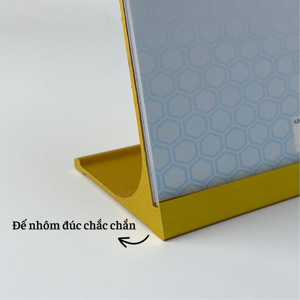 Bảng thông tin để bàn nhôm Enter AL35 100x100mm, Khung thông tin sản phẩm, Khung bảng giá, Kệ trưng bày để bàn (20)