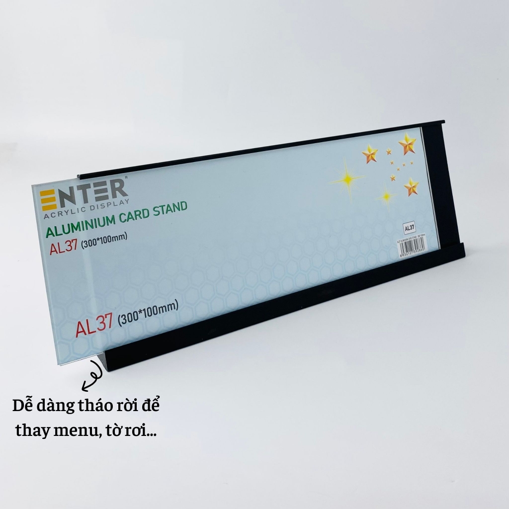 Bảng thông tin để bàn nhôm Enter AL37 300x100mm, Biển chức danh, Bảng tên để bàn, Kệ chức vụ (20)