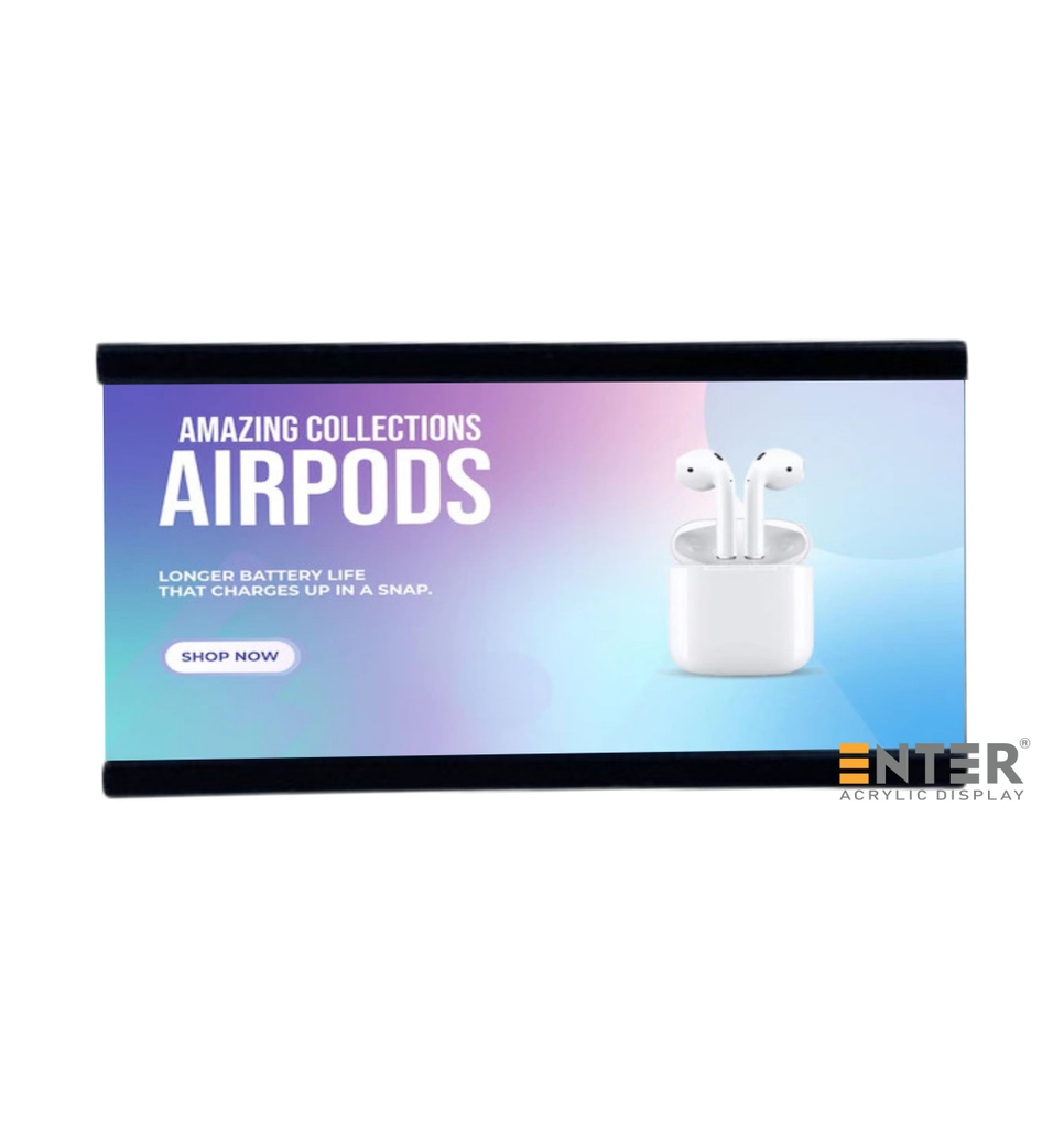 Bảng thông tin nhôm Enter AL13 80x35mm, Khung thông tin sản phẩm, Khung bảng giá siêu thị, Tag thông tin mini (20)