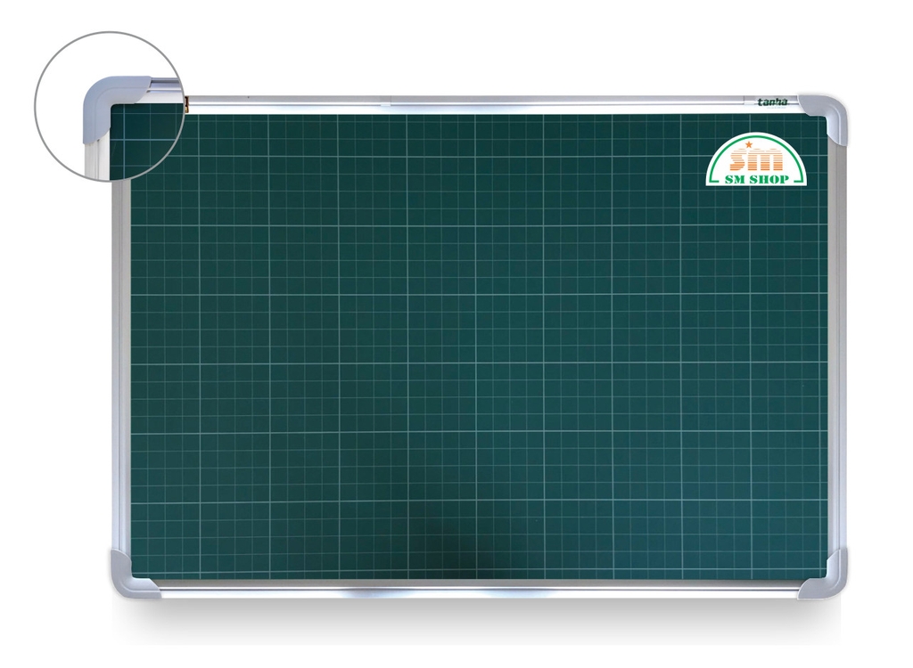 Bảng từ xanh TH khung nhôm F12 kẻ ô ly tiểu học