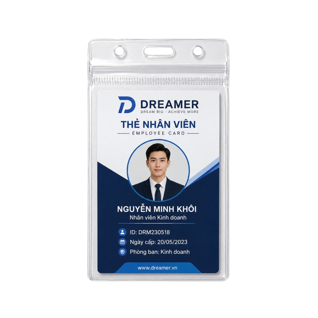 Bao đựng thẻ dẻo TGA J107 5.4x8.6cm trong đứng, Bảng tên dẻo (50)