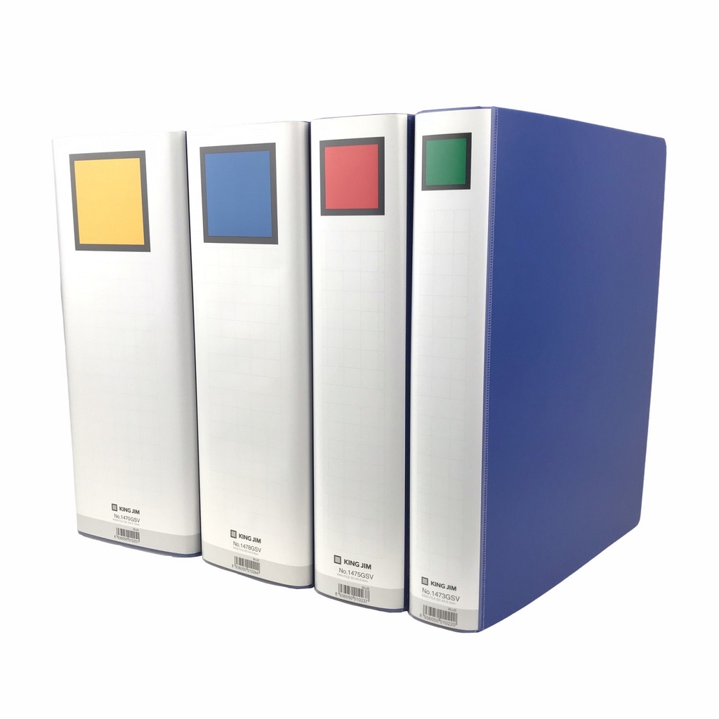 Bìa còng ống 1 mặt si King Jim 1478GSV 8cm A4 (10)