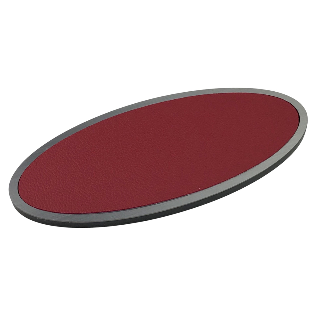 Biển số phòng da BP01 oval viền inox, Bảng số chung cư, khách sạn, toà nhà