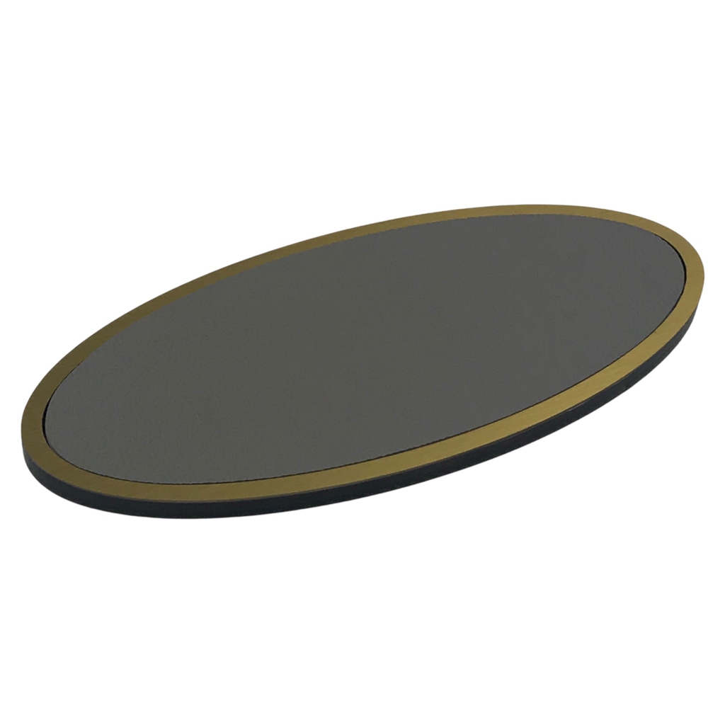 Biển số phòng da BP01 oval viền inox, Bảng số chung cư, khách sạn, toà nhà