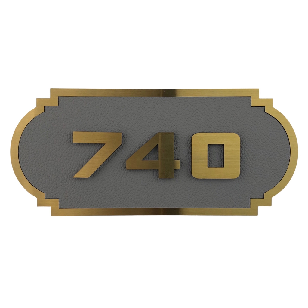 Biển số phòng da BP02 chữ nhật viền inox, Bảng số chung cư, khách sạn, toà nhà