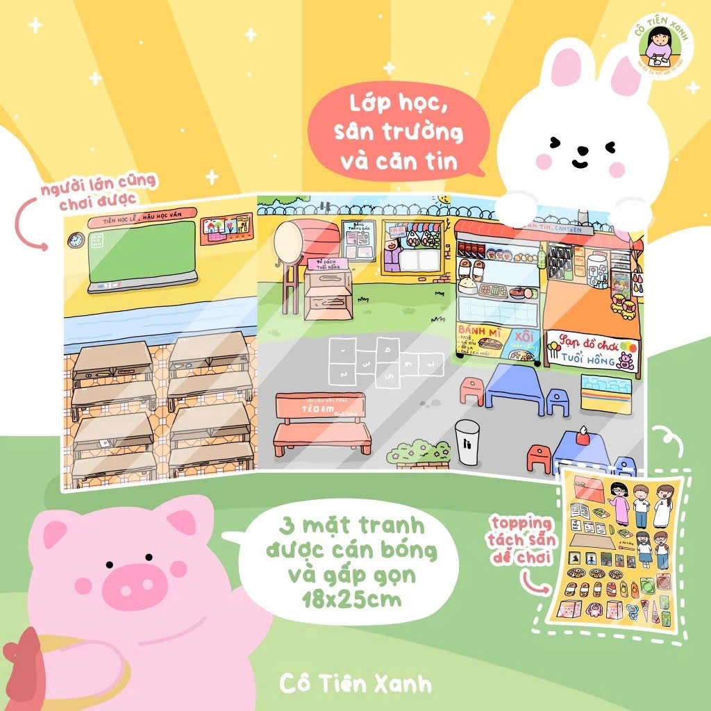 Bộ tranh gập Cô Tiên Xanh - Mái trường thân yêu