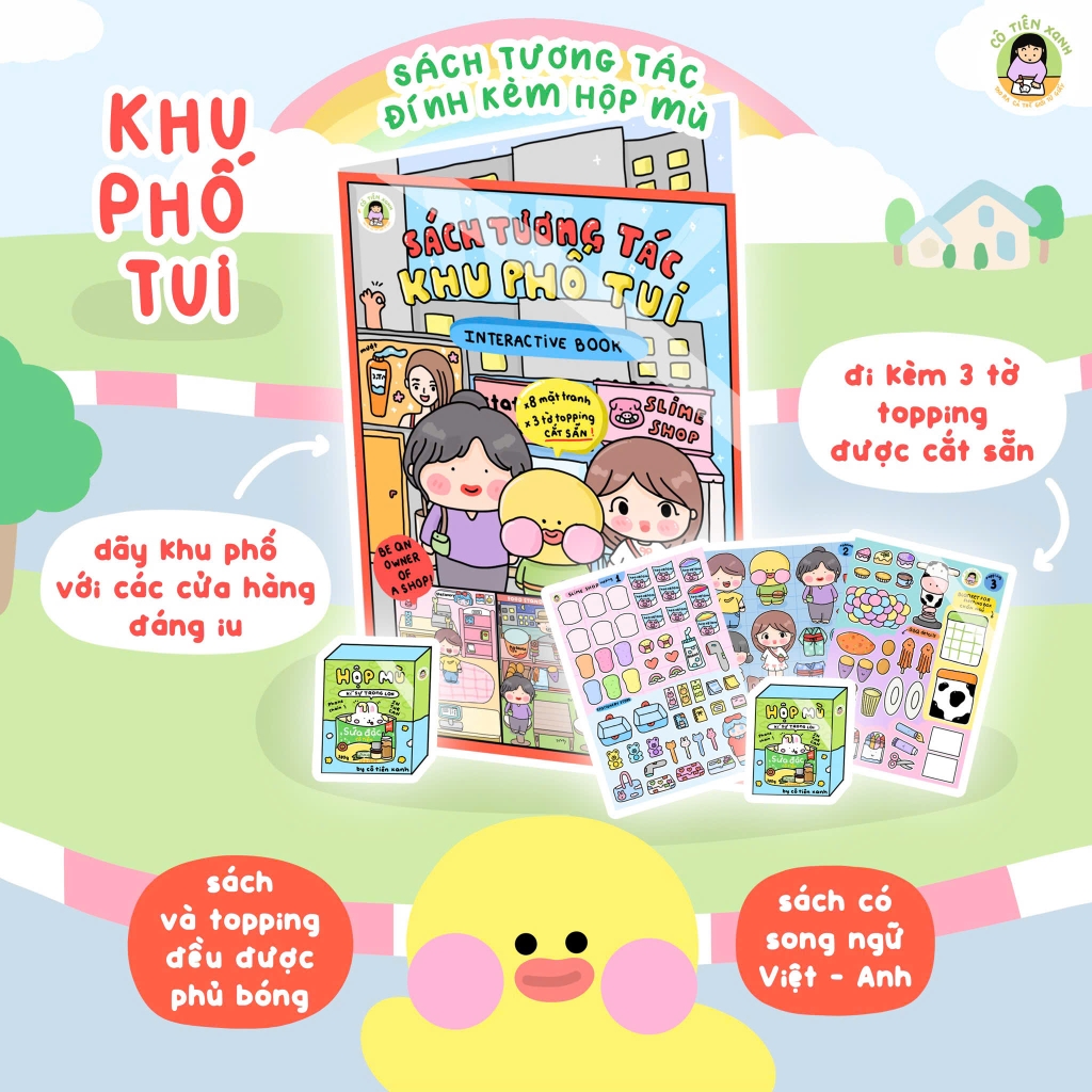 Bộ tranh Tương Tác Cô Tiên Xanh - Khu phố tui ( kèm hộp mù )