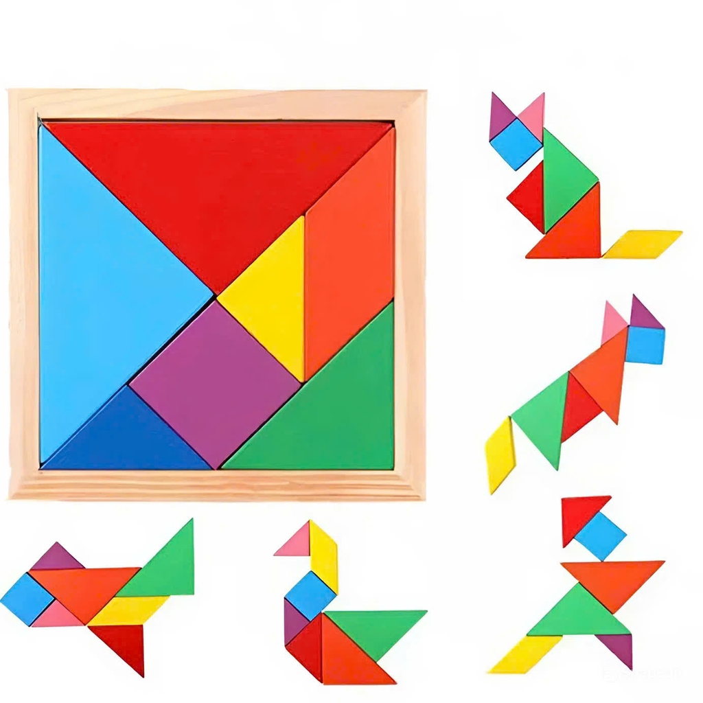 Bộ xếp hình trí uẩn 7 mảnh LHT, xếp hình Tangram
