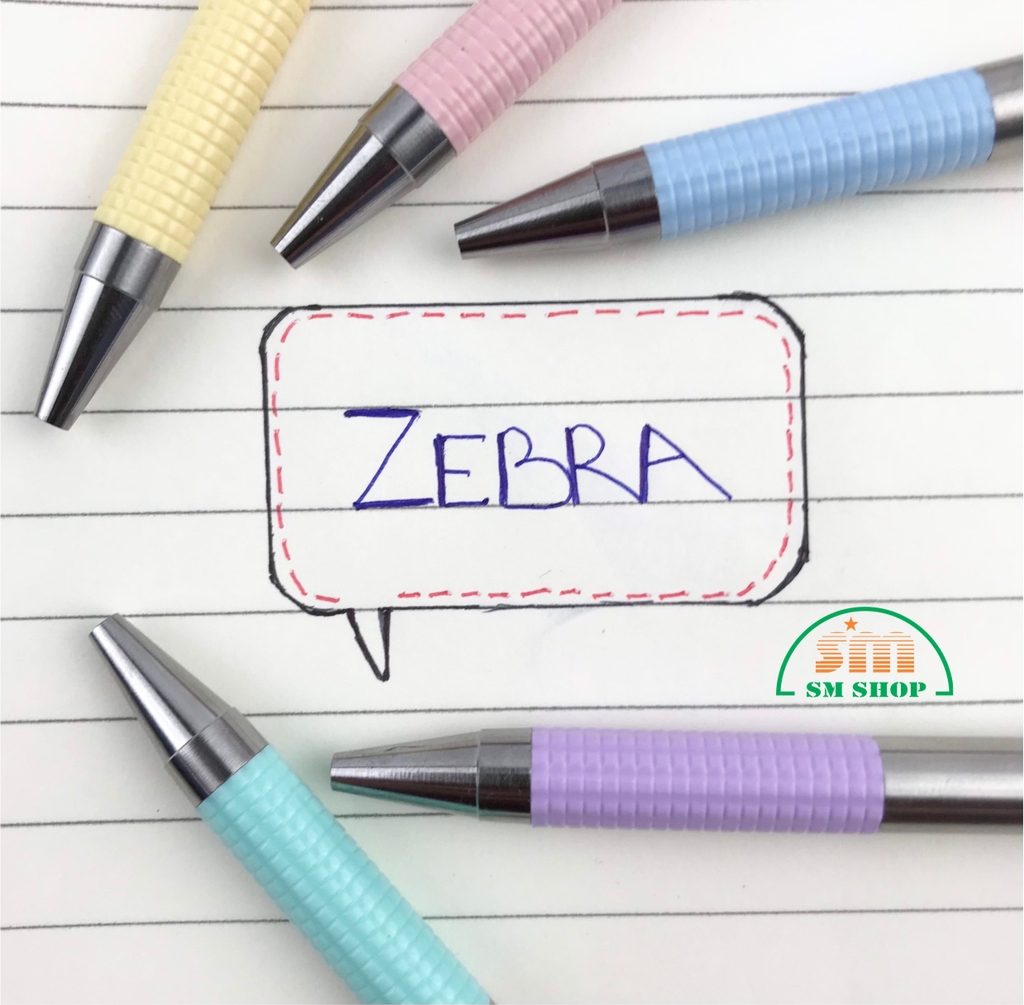 Bút bi bấm kim loại Zebra F-301 1.0mm pastel (12)