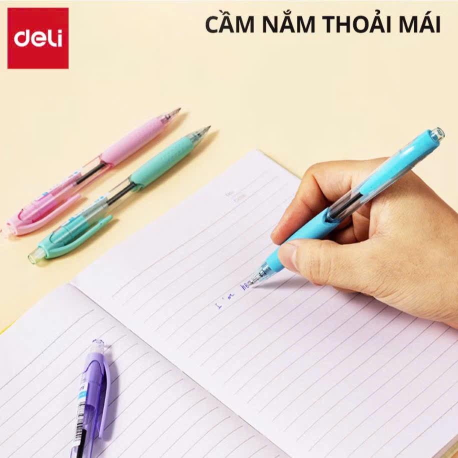 Bút bi Deli Q41-BL 0.7mm xanh dương (12)