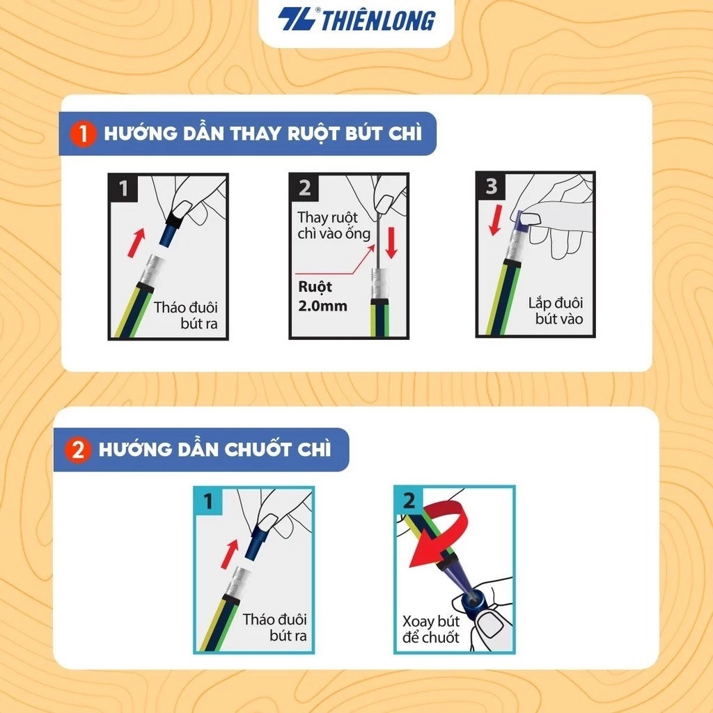 Bút chì bấm TL Colokit PC-C002 2B 2.0mm (5/960)