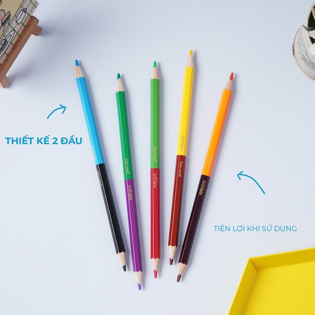 Bút chì màu 2 đầu ArtMate AM-CL302 18 màu
