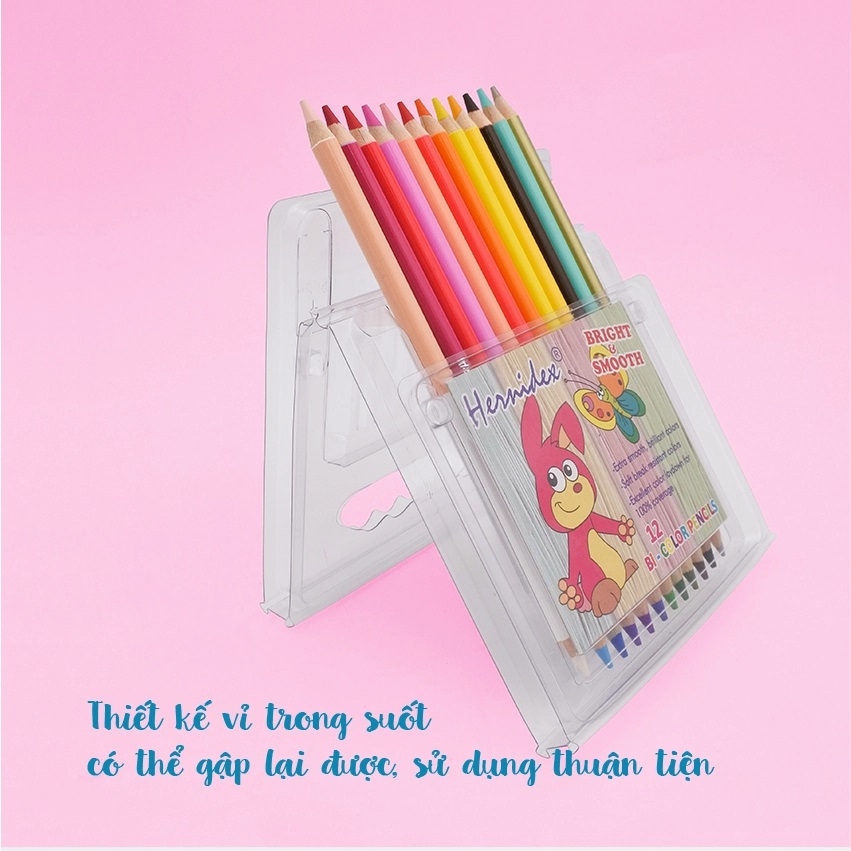 Bút chì màu Hernidex L412-24 2 đầu 24 màu (12)
