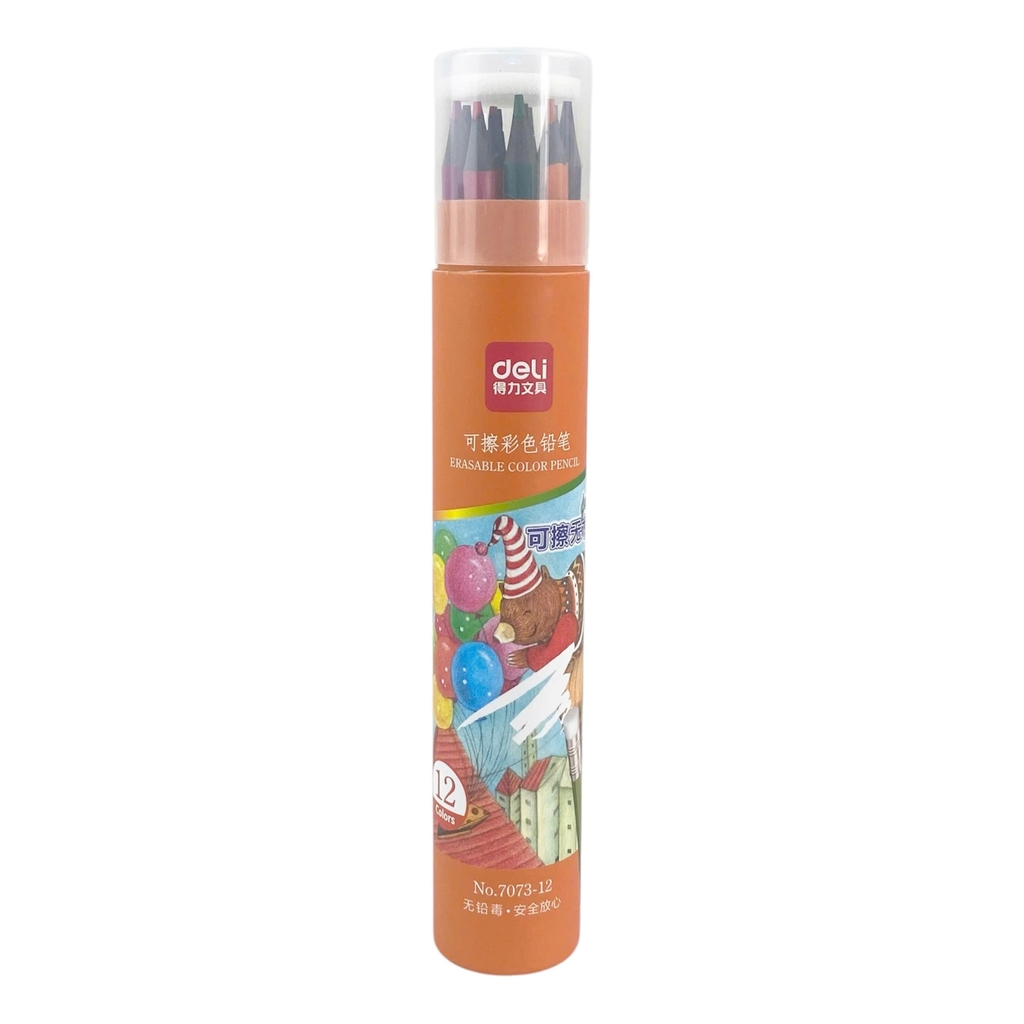 Bút chì màu xóa được Deli 7073, Bút chì màu, Chì gỗ, Màu tô