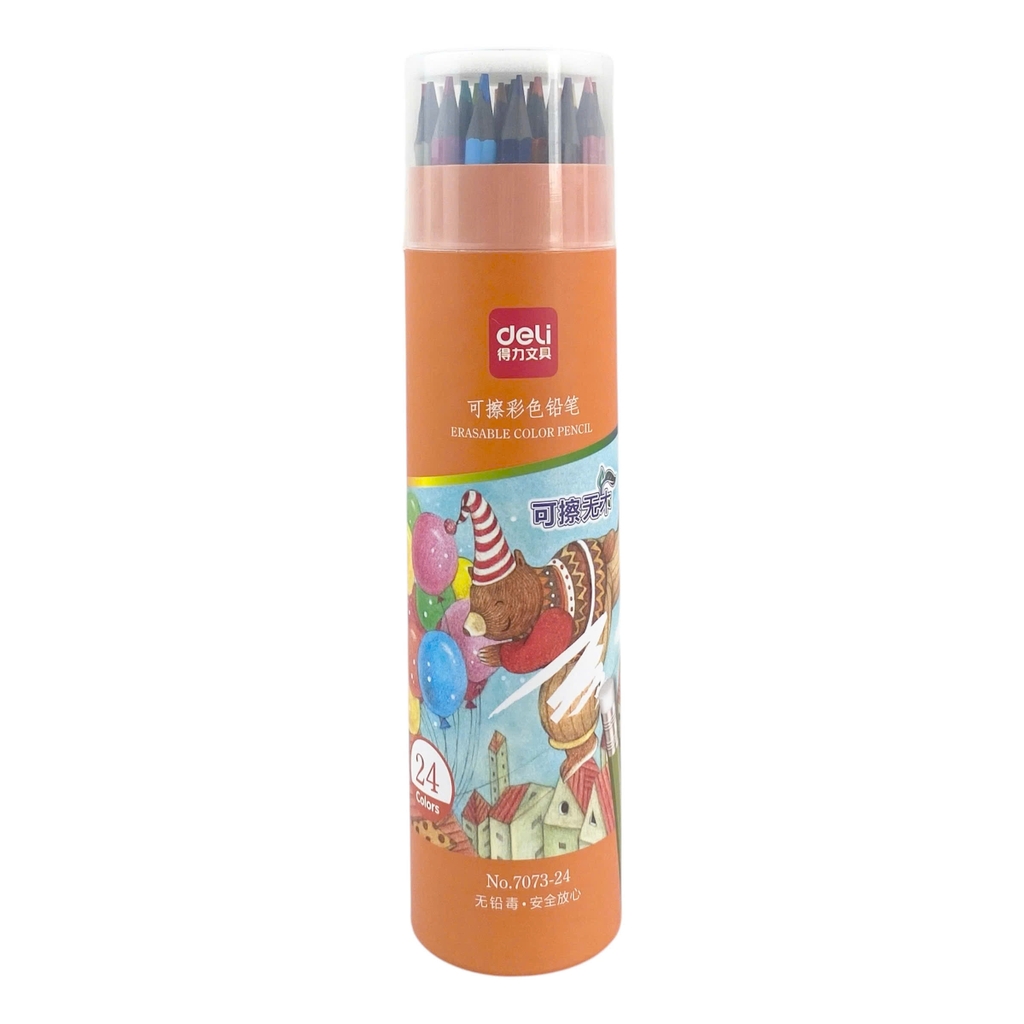 Bút chì màu xóa được Deli 7073, Bút chì màu, Chì gỗ, Màu tô