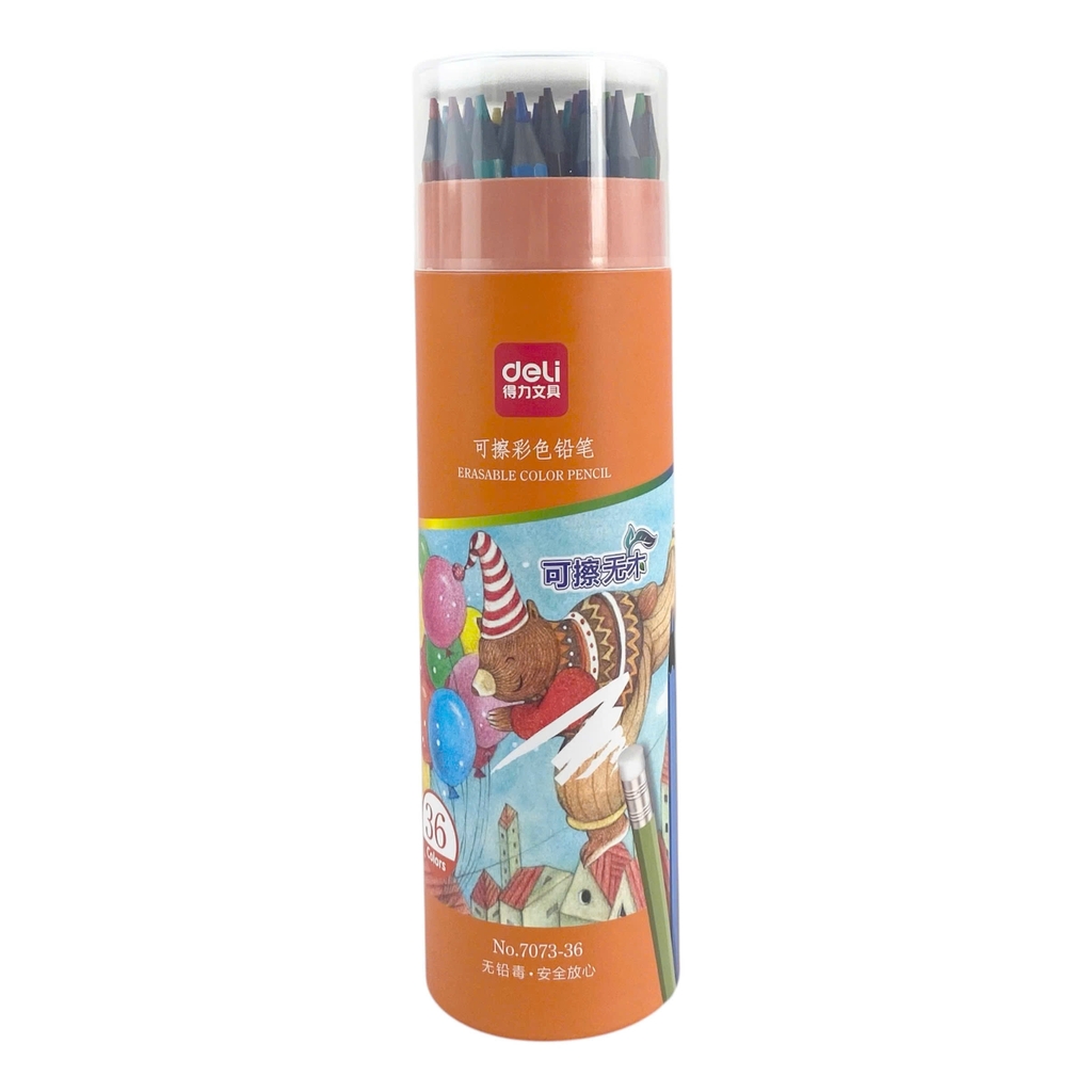 Bút chì màu xóa được Deli 7073, Bút chì màu, Chì gỗ, Màu tô