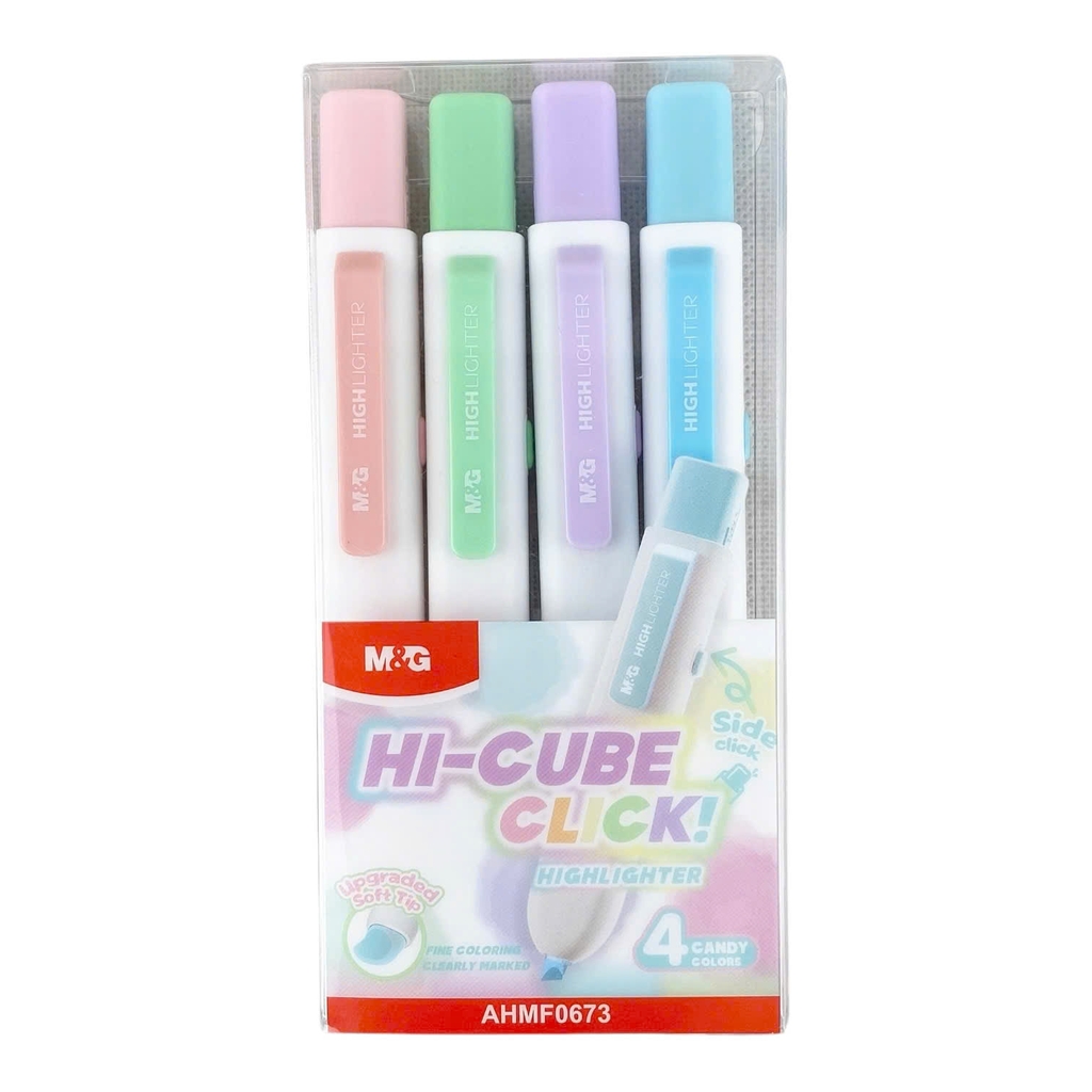 Bút dạ quang bấm MG 4 màu, bút highlight, bút nhớ dòng