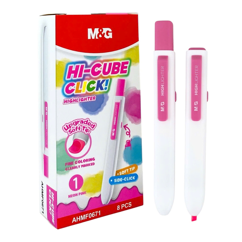 Bút dạ quang bấm MG AHMF0671, bút highlight, bút nhớ dòng (8)
