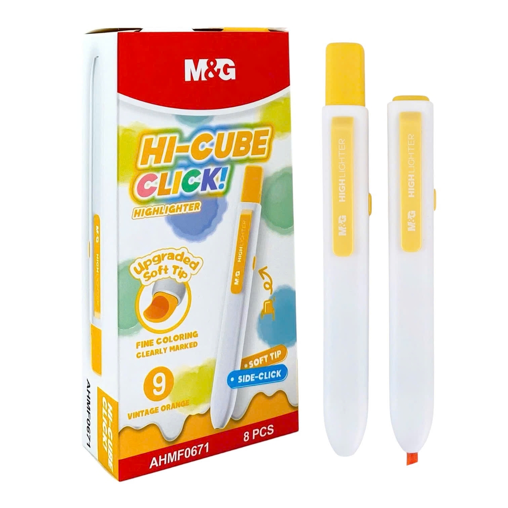 Bút dạ quang bấm MG AHMF0671, bút highlight, bút nhớ dòng (8)
