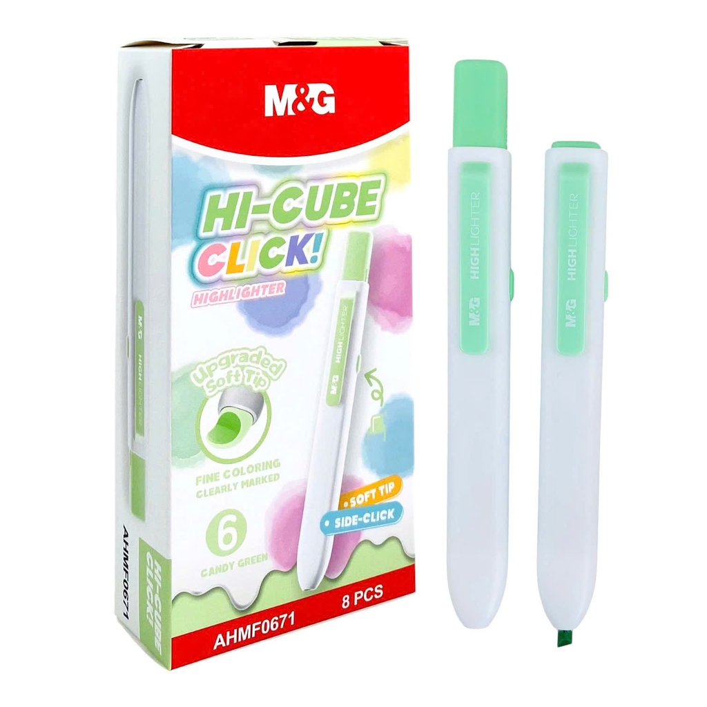 Bút dạ quang bấm MG AHMF0671, bút highlight, bút nhớ dòng (8)