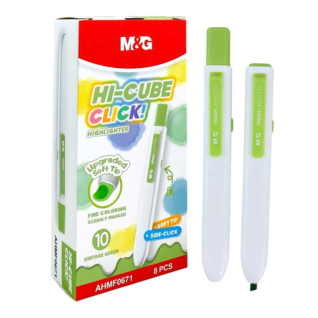 Bút dạ quang bấm MG AHMF0671, bút highlight, bút nhớ dòng (8)