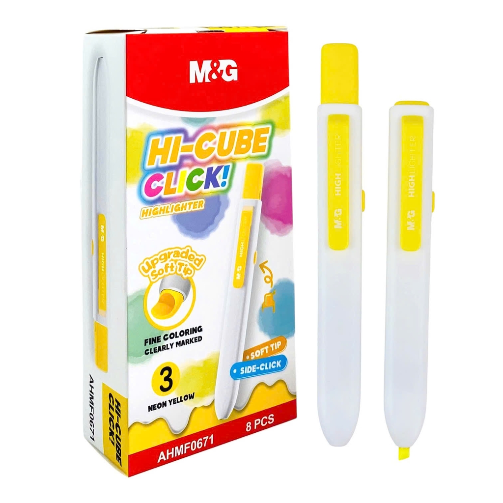 Bút dạ quang bấm MG AHMF0671, bút highlight, bút nhớ dòng (8)