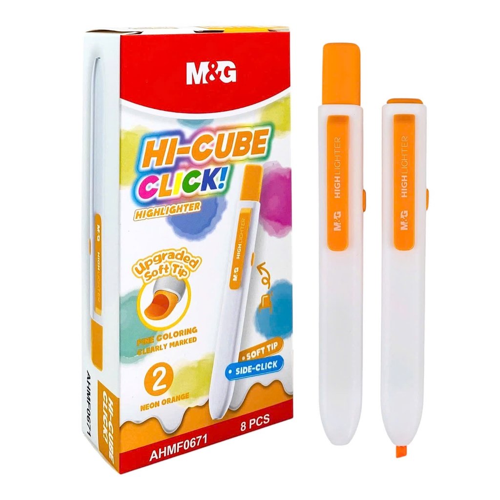 Bút dạ quang bấm MG AHMF0671, bút highlight, bút nhớ dòng (8)