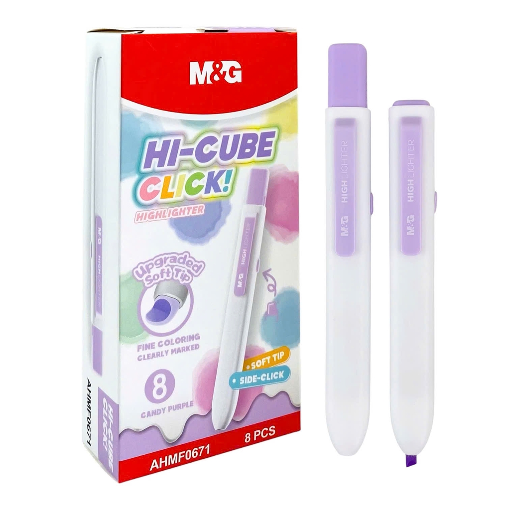 Bút dạ quang bấm MG AHMF0671, bút highlight, bút nhớ dòng (8)