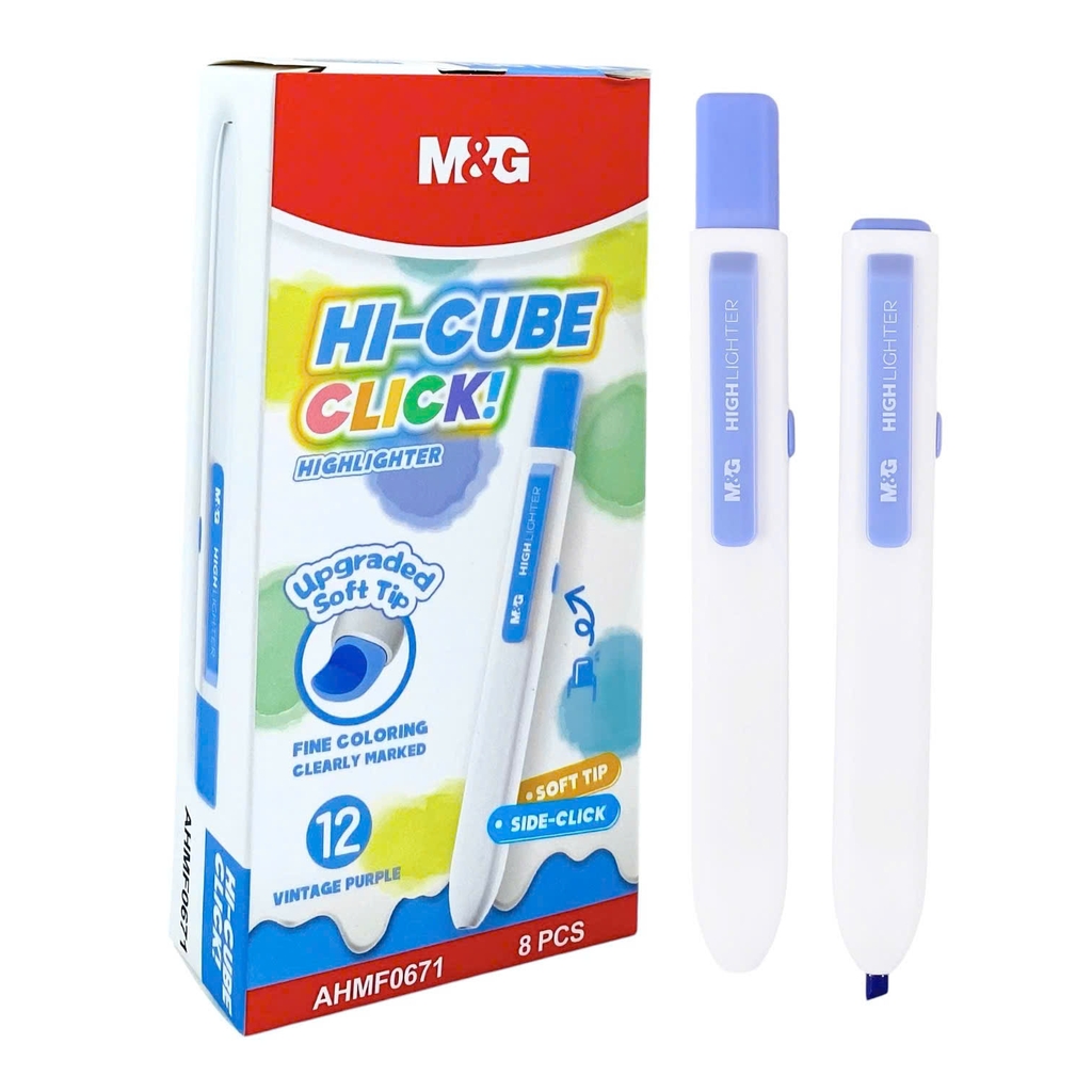 Bút dạ quang bấm MG AHMF0671, bút highlight, bút nhớ dòng (8)