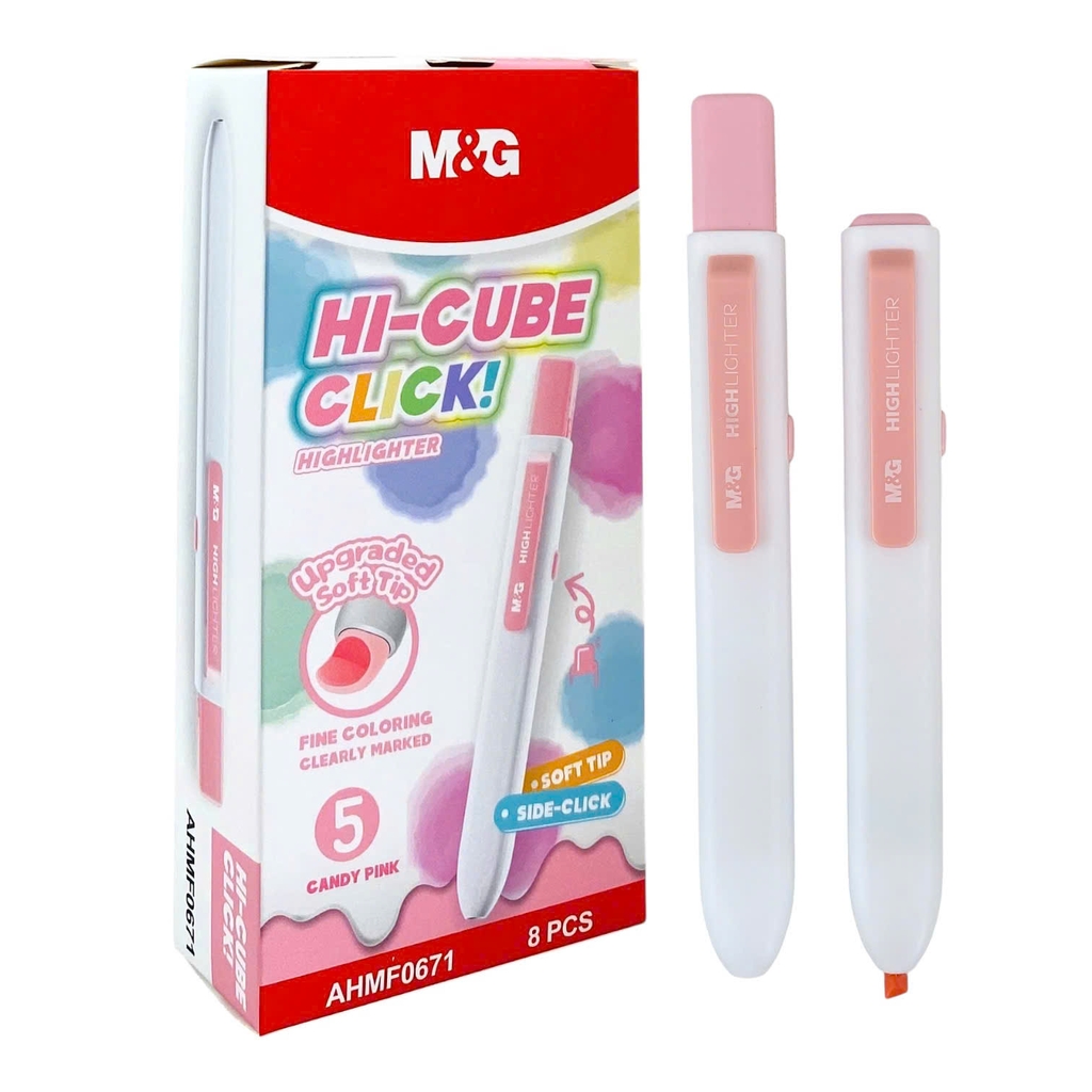 Bút dạ quang bấm MG AHMF0671, bút highlight, bút nhớ dòng (8)