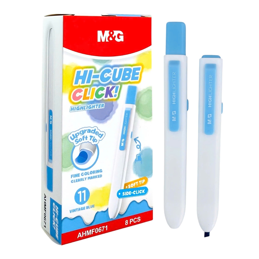 Bút dạ quang bấm MG AHMF0671, bút highlight, bút nhớ dòng (8)