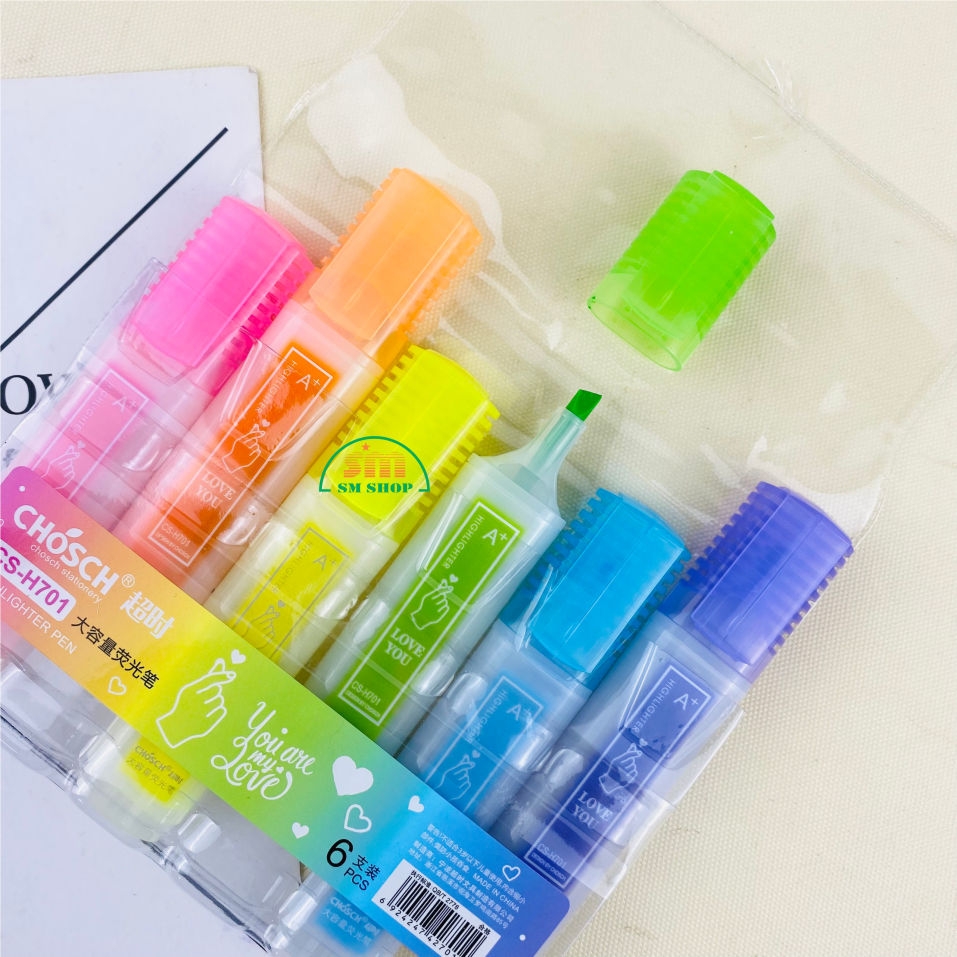 Bút dạ quang Chosch CS-H701 6 màu