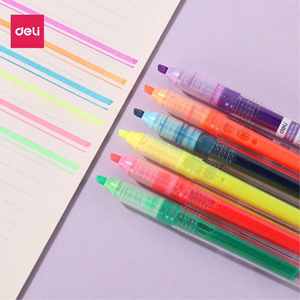 Bút dạ quang Deli U300 6 màu (24)