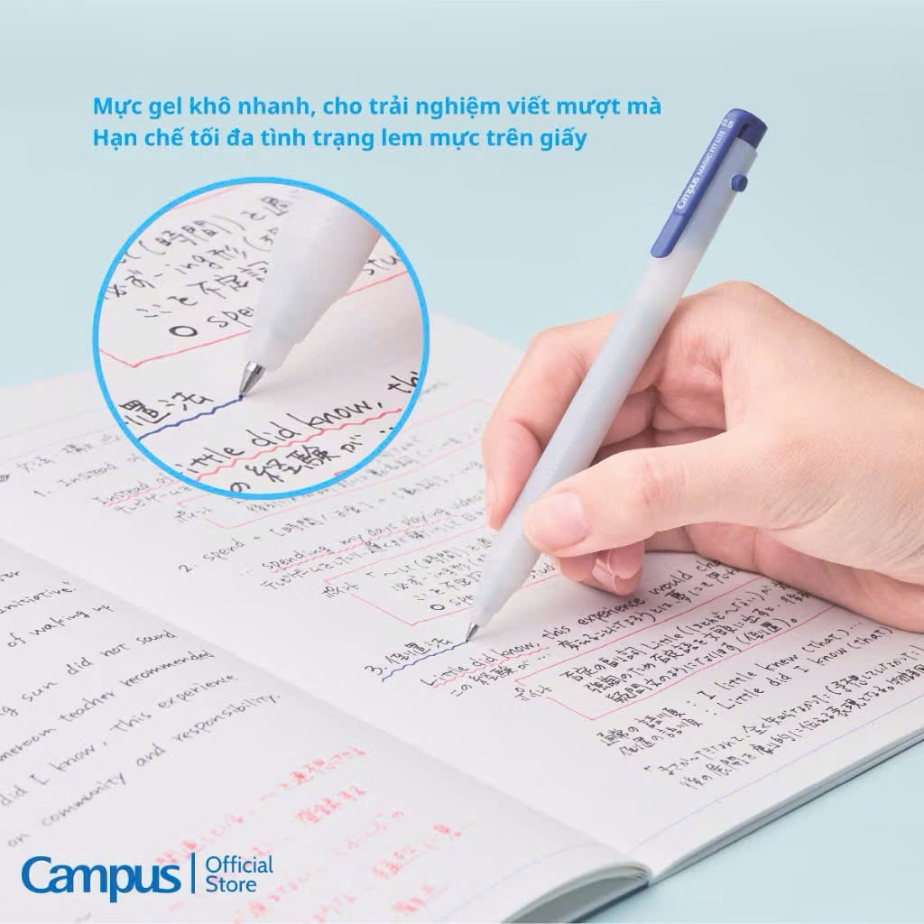 Bút gel Campus WPB2-05G 0.5mm (10), bút bi nước, viết nước, văn phòng phẩm