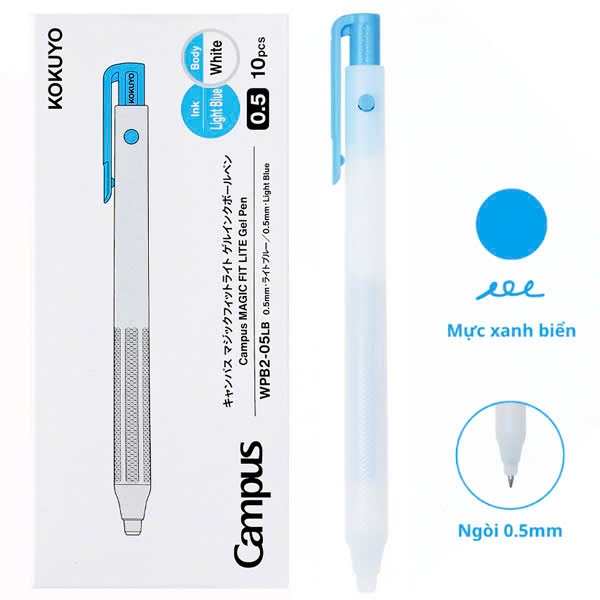 Bút gel Campus WPB2-05G 0.5mm (10), bút bi nước, viết nước
