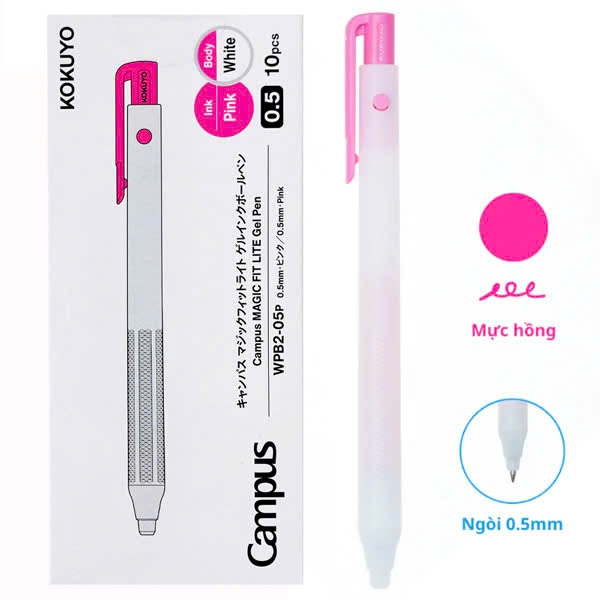 Bút gel Campus WPB2-05G 0.5mm (10), bút bi nước, viết nước, văn phòng phẩm