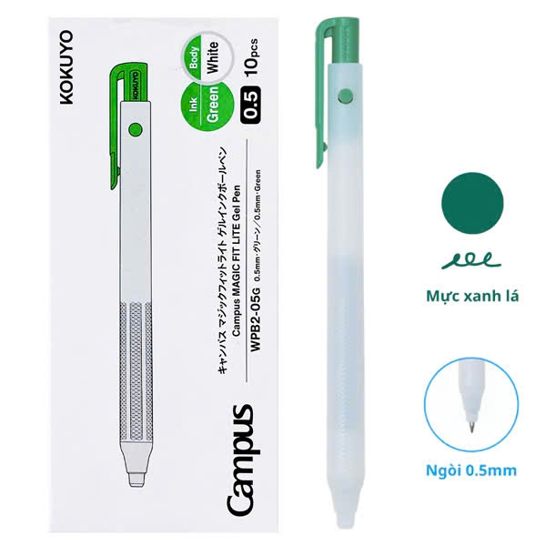 Bút gel Campus WPB2-05G 0.5mm (10), bút bi nước, viết nước, văn phòng phẩm