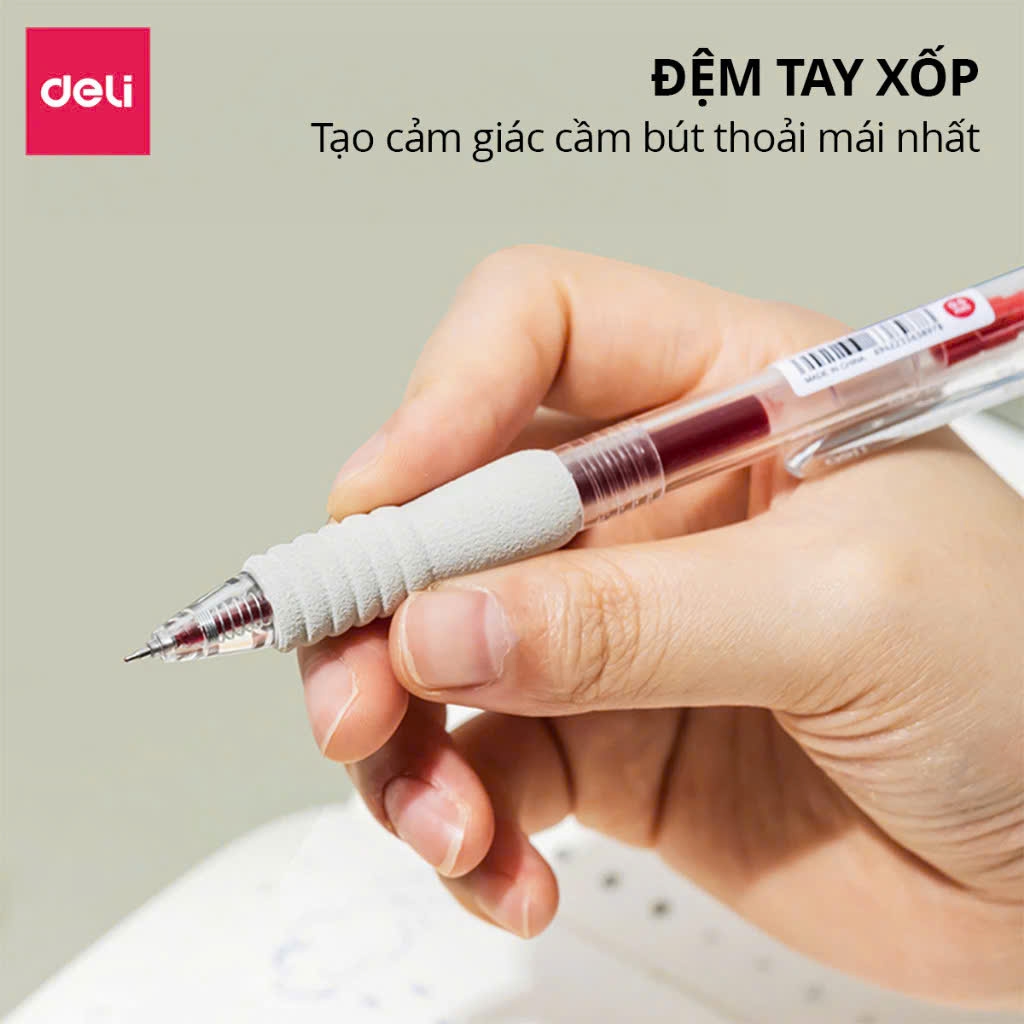 Bút gel Deli G104, Bút bi nước, Viết mực nước, Bút mực gel (12/144)