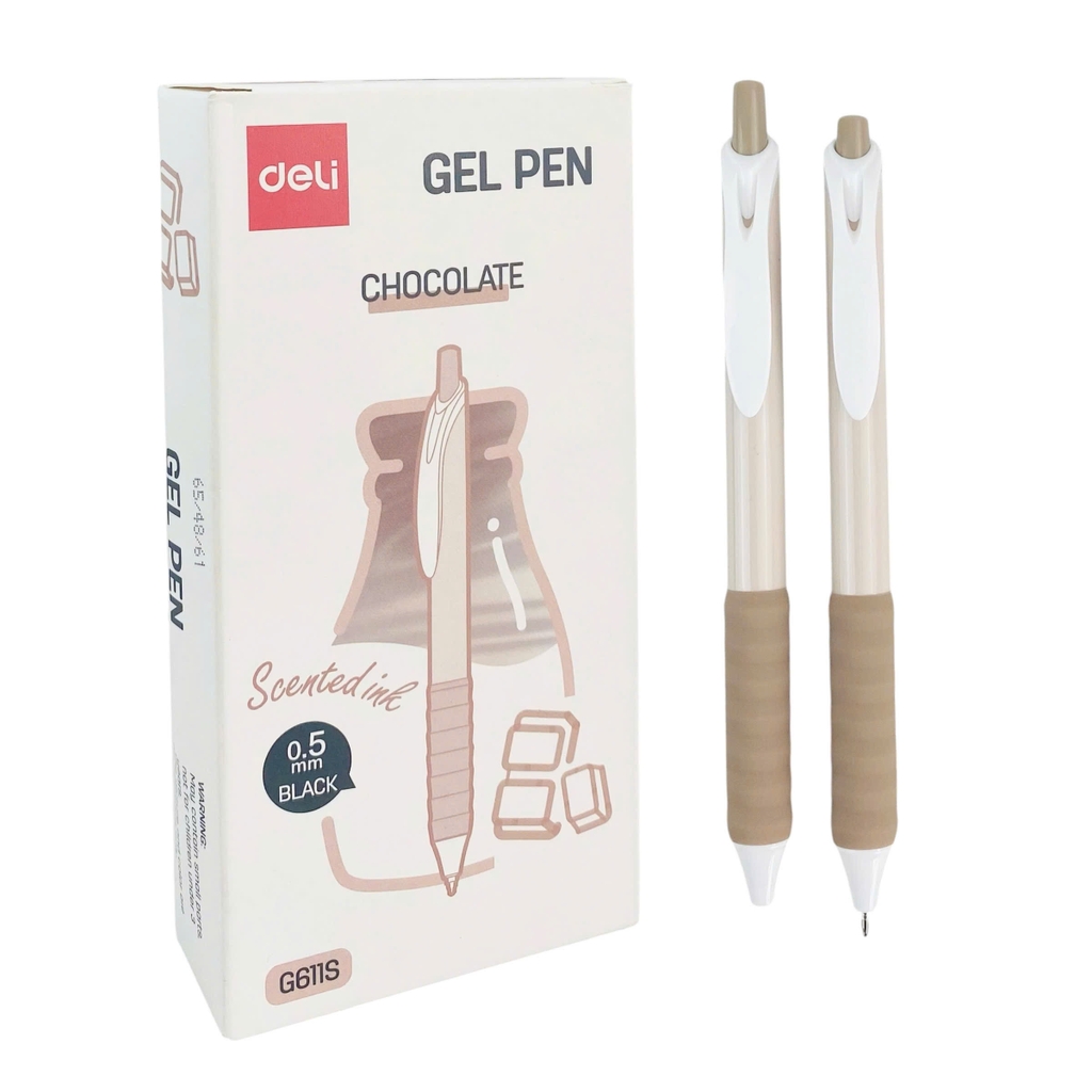 Bút gel mùi thơm Deli G611 đen, Bút nước, Gel pen, Bút mực gel (12/144)
