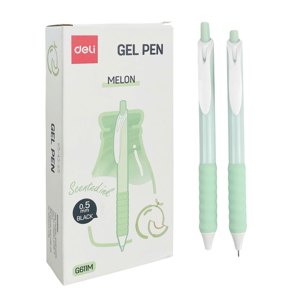 Bút gel mùi thơm Deli G611 đen, Bút nước, Gel pen, Bút mực gel (12/144)