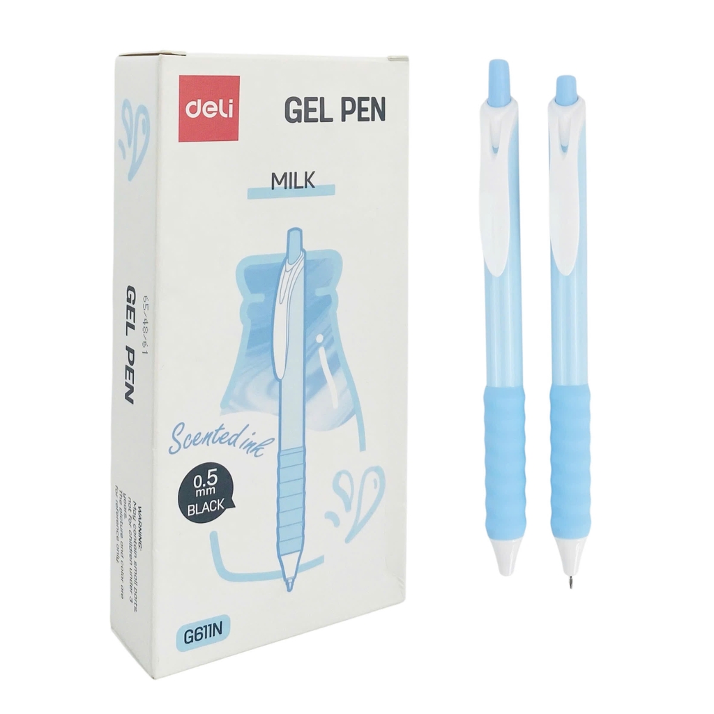 Bút gel mùi thơm Deli G611 đen, Bút nước, Gel pen, Bút mực gel (12/144)