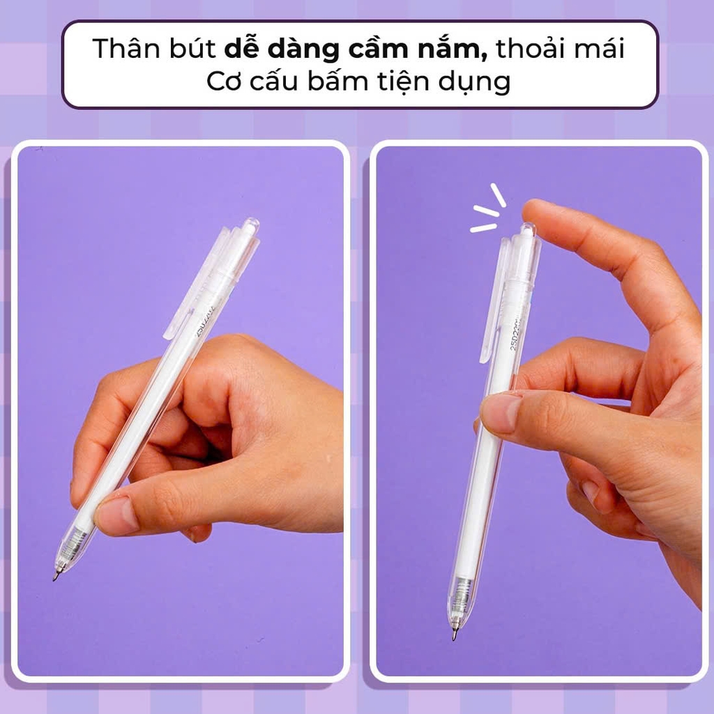 Bút gel TL GeL-071/ Plus tím (10), Bút bi nước, Viết mực nước, Văn phòng phẩm