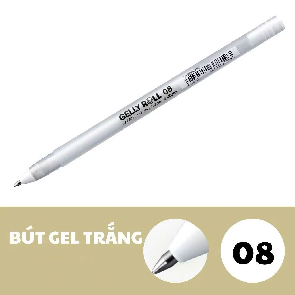 Bút gel trắng Sakura Gelly Roll XPGB, Bút trang trí (12)