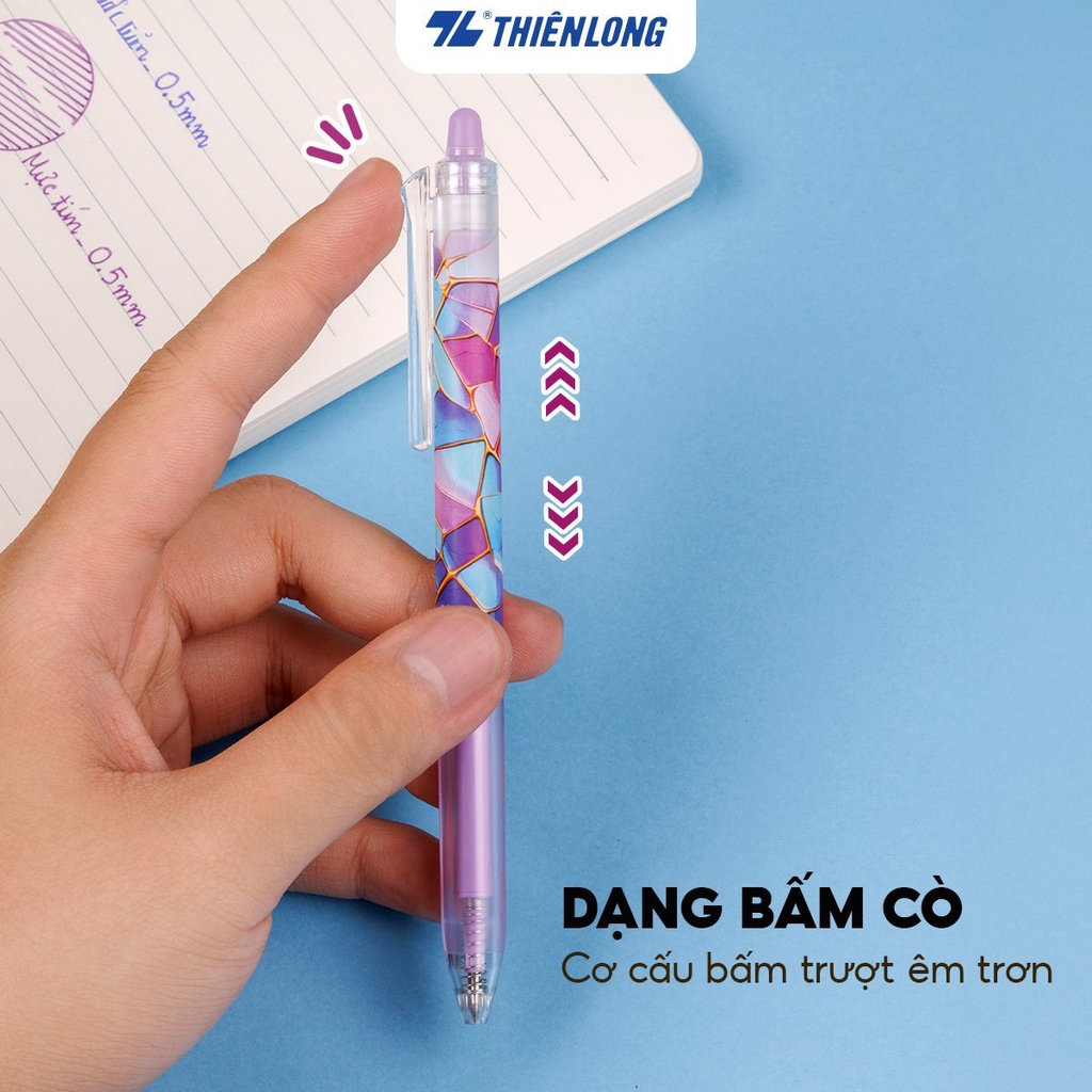 Bút gel xóa được TL Gel E-007/V1 tím (10)
