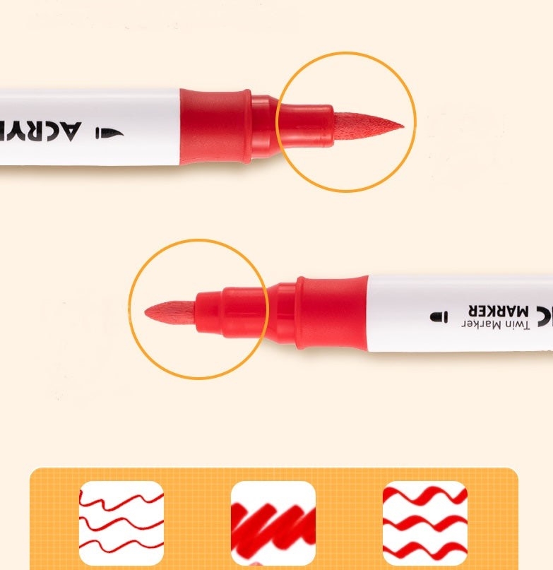 Bút lông màu 2 đầu Acrylic Marker Deli HM924