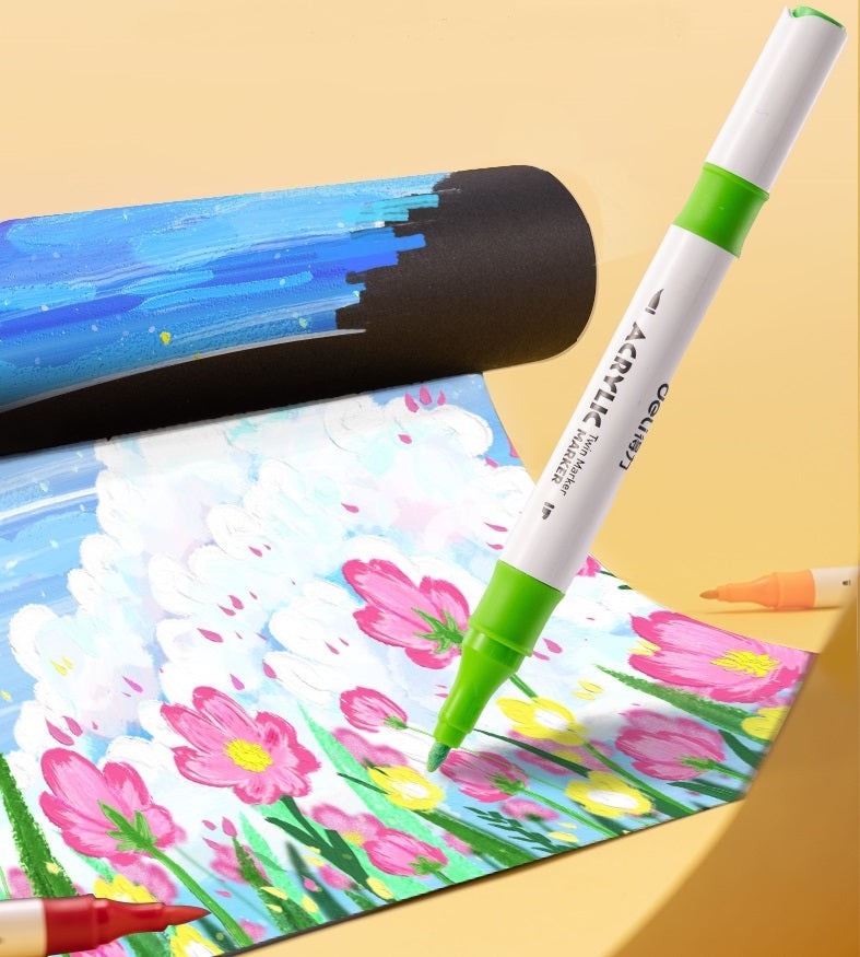Bút lông màu 2 đầu Acrylic Marker Deli HM924