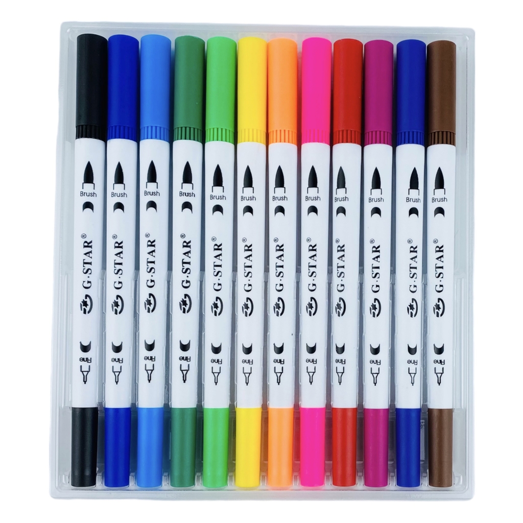 Bút lông màu 2 đầu GStar 9112 / 9124 (12)